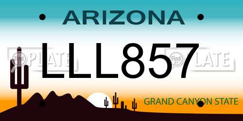 LLL857 Arizona License Plate