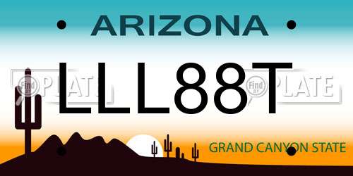LLL88T Arizona License Plate
