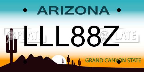 LLL88Z Arizona License Plate
