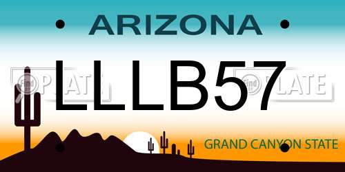 LLLB57 Arizona License Plate