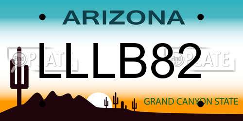 LLLB82 Arizona License Plate