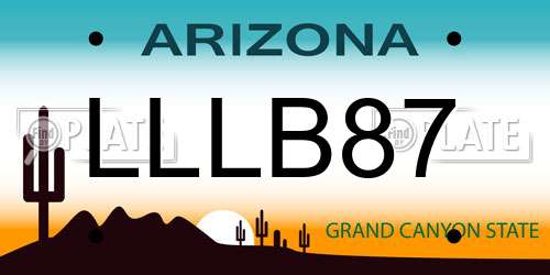 LLLB87 Arizona License Plate