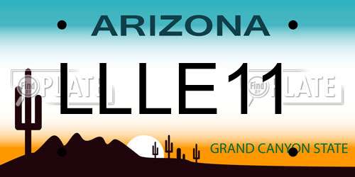 LLLE11 Arizona License Plate