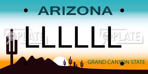 LLLLLL Arizona License Plate