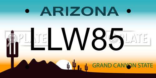 LLW85 Arizona License Plate