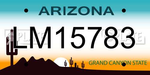 LM15783 Arizona License Plate