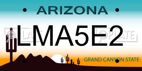 LMA5E2 Arizona License Plate