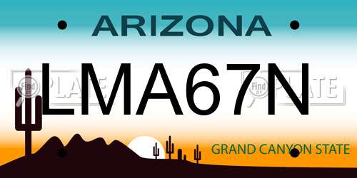 LMA67N Arizona License Plate