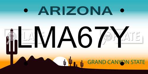 LMA67Y Arizona License Plate
