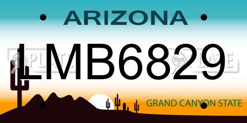 LMB6829 Arizona License Plate