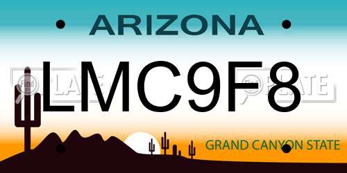 LMC9F8 Arizona License Plate