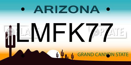 LMFK77 Arizona License Plate