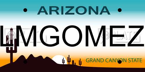 LMGOMEZ Arizona License Plate