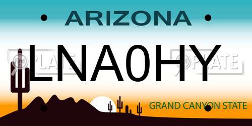 LNA0HY Arizona License Plate