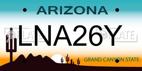 LNA26Y Arizona License Plate
