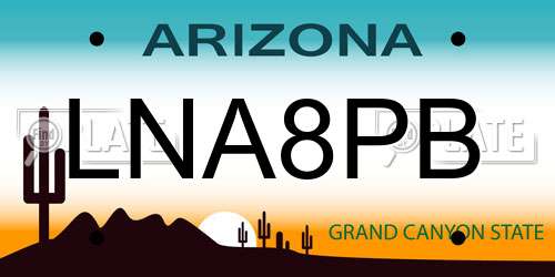 LNA8PB Arizona License Plate