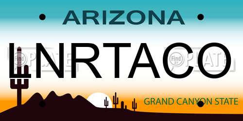 LNRTACO Arizona License Plate