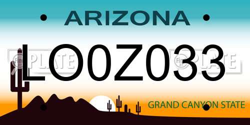 LO0Z033 Arizona License Plate