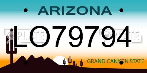 LO79794 Arizona License Plate