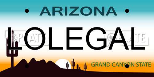 LOLEGAL Arizona License Plate