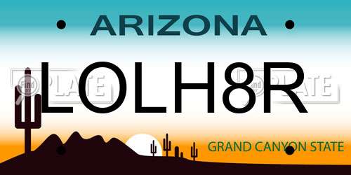 LOLH8R Arizona License Plate