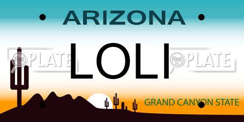 LOLI Arizona License Plate