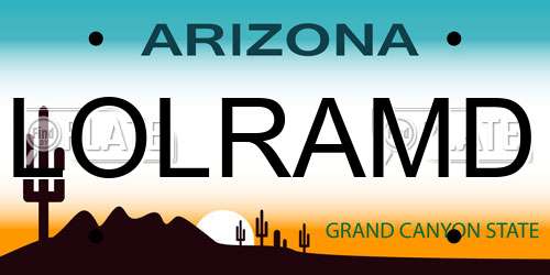 LOLRAMD Arizona License Plate