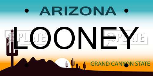 LOONEY Arizona License Plate