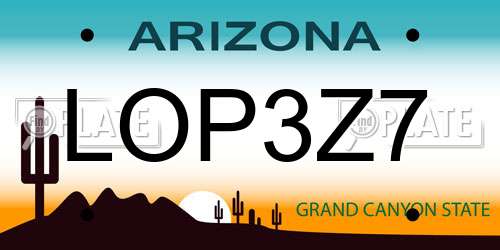 LOP3Z7 Arizona License Plate