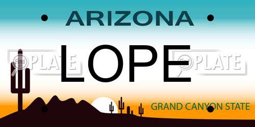LOPE Arizona License Plate