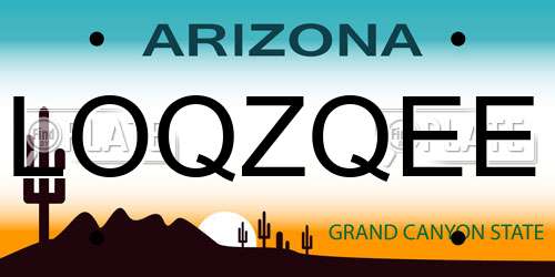 LOQZQEE Arizona License Plate