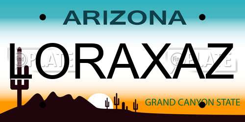 LORAXAZ Arizona License Plate