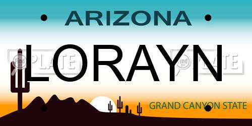 LORAYN Arizona License Plate