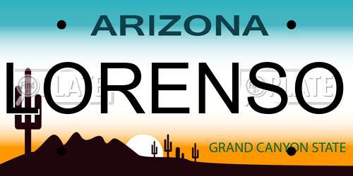 LORENSO Arizona License Plate