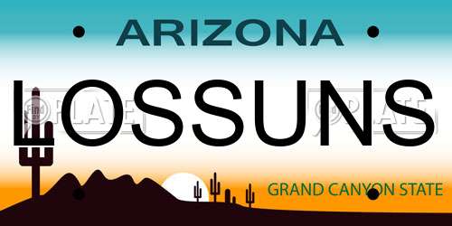 LOSSUNS Arizona License Plate