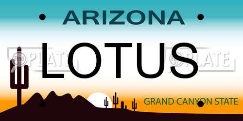 LOTUS Arizona License Plate
