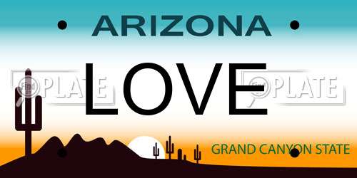 LOVE Arizona License Plate