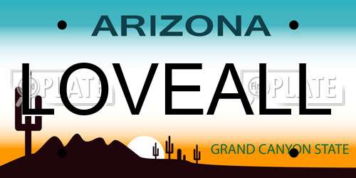 LOVEALL Arizona License Plate