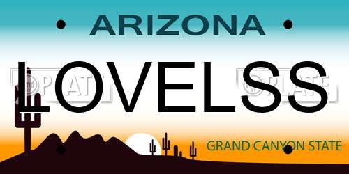 LOVELSS Arizona License Plate