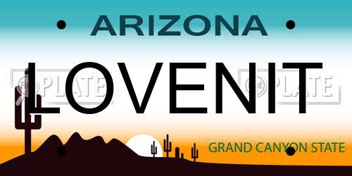 LOVENIT Arizona License Plate