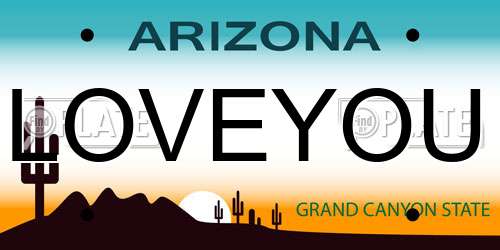 LOVEYOU Arizona License Plate
