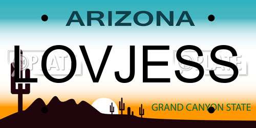 LOVJESS Arizona License Plate