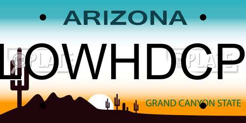 LOWHDCP Arizona License Plate