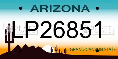 LP26851 Arizona License Plate