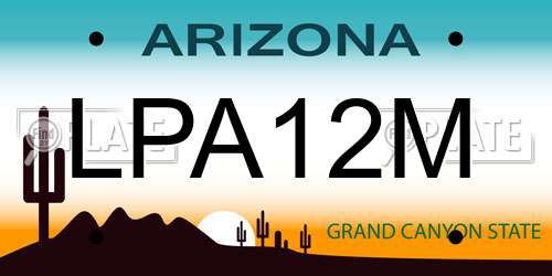 LPA12M Arizona License Plate