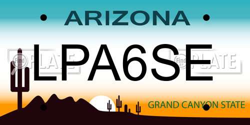LPA6SE Arizona License Plate