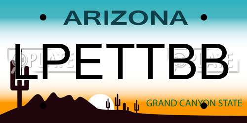 LPETTBB Arizona License Plate