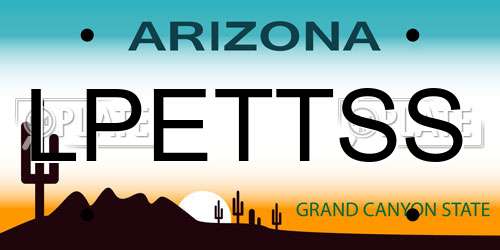 LPETTSS Arizona License Plate