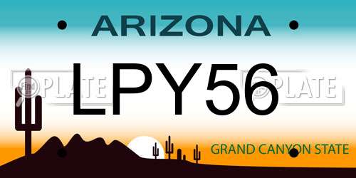 LPY56 Arizona License Plate