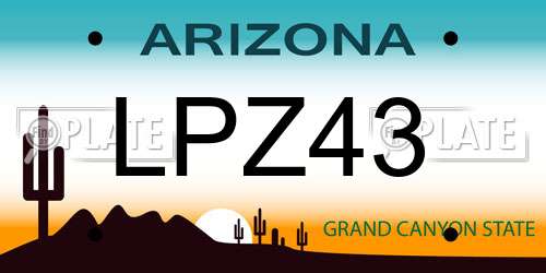 LPZ43 Arizona License Plate